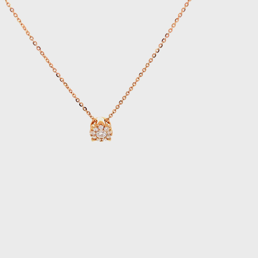 Diamond & Rose Gold Cluster Necklet