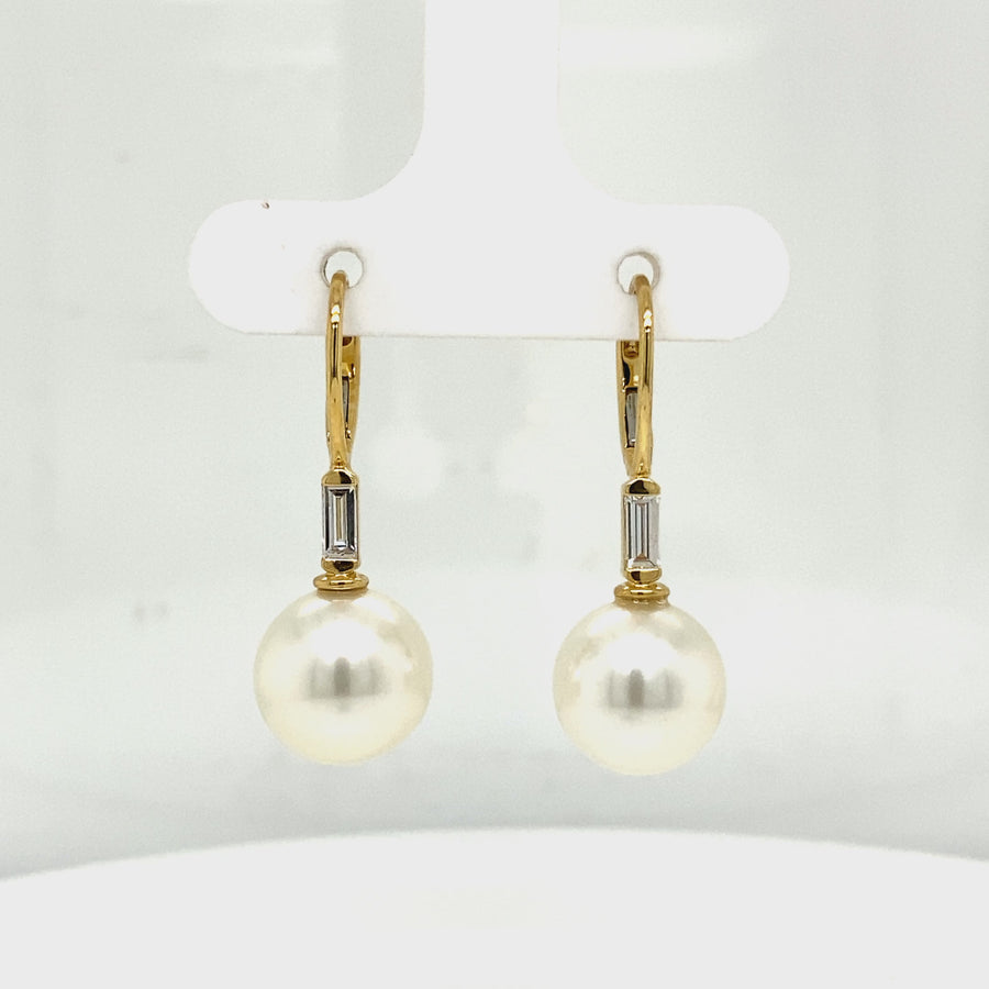 Diamond & Sounds Sea Pearl Drop Earrings