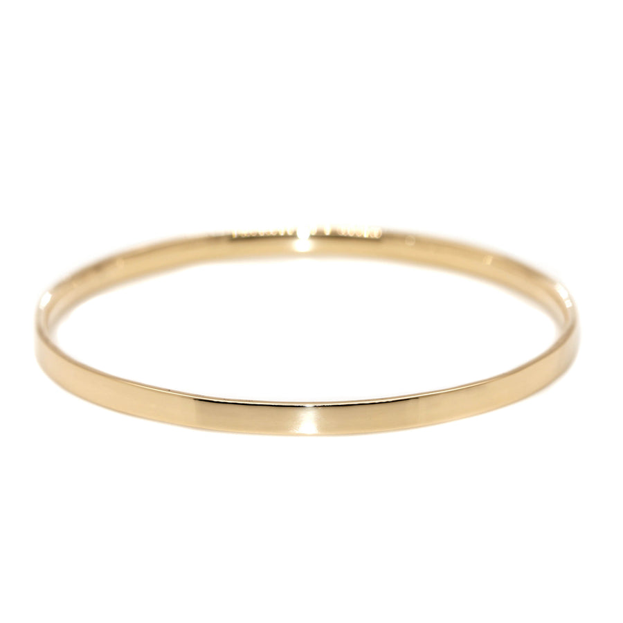 Handmade Yellow Gold Flat Bangle