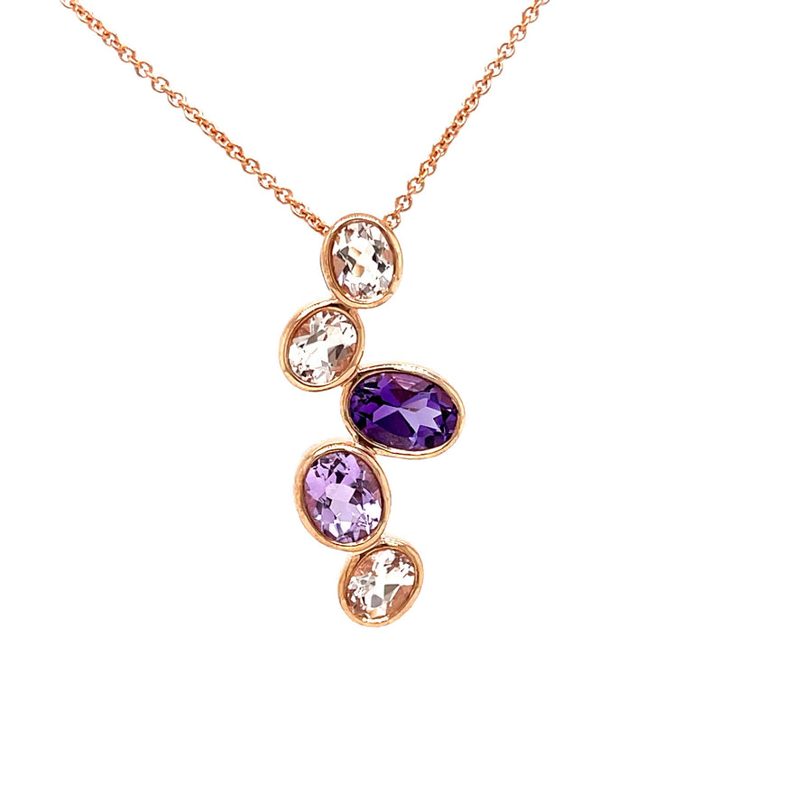 Morganite & Amethyst Slider Pendant