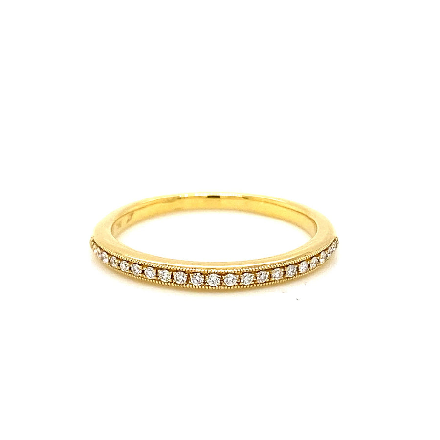 Diamond & Yellow Gold Beadset Band