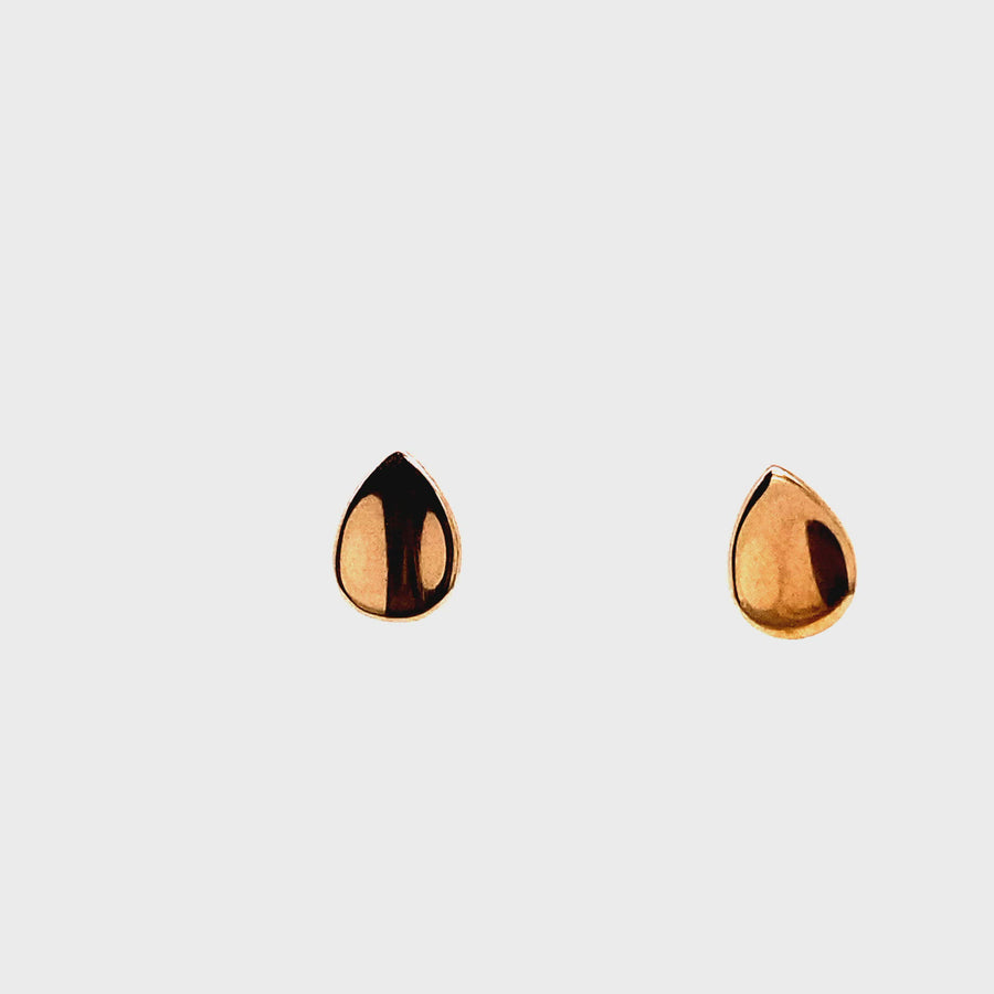 Rose Gold Pear Studs