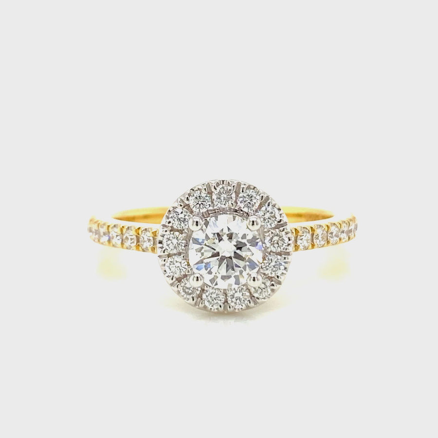 Diamond & Yellow Gold Engagement Ring