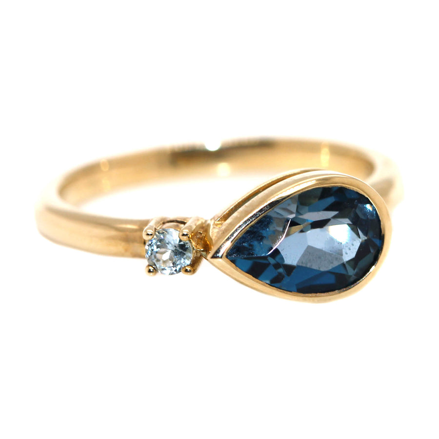 Topaz & Yellow Gold Bezel Set Dress Ring