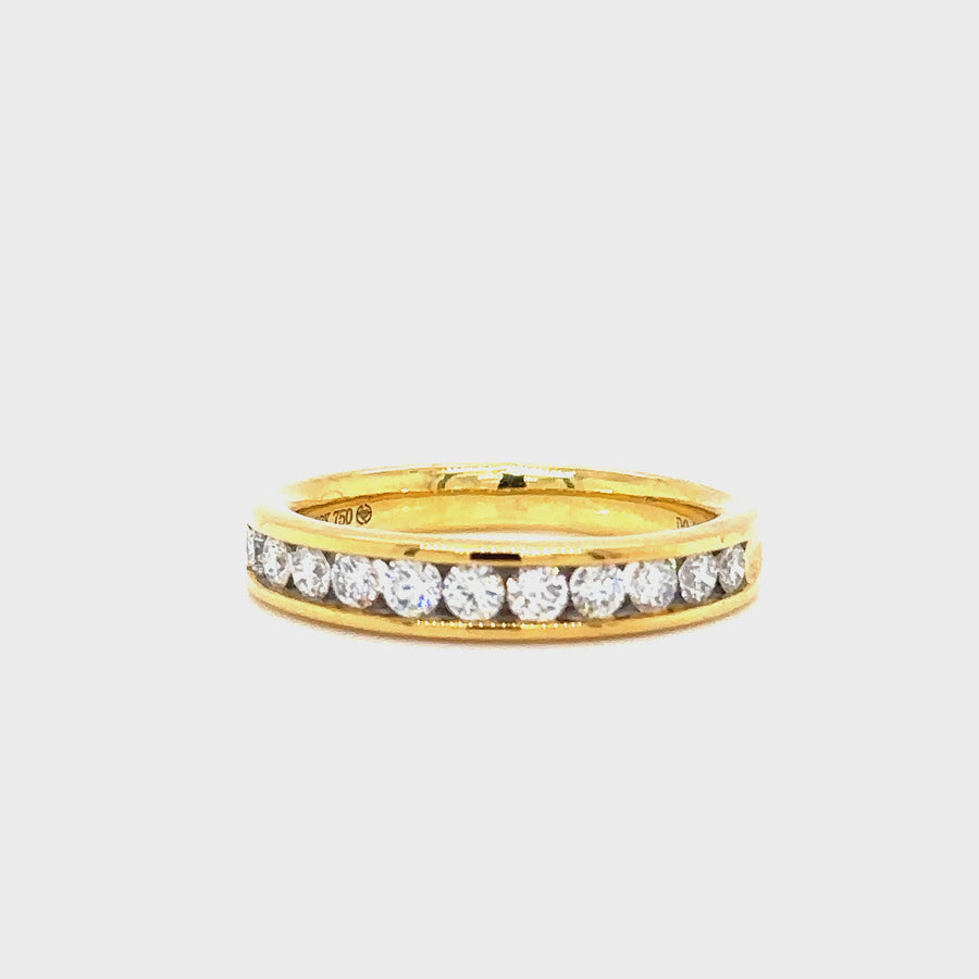 Diamond & Yellow Gold Channel Set Band