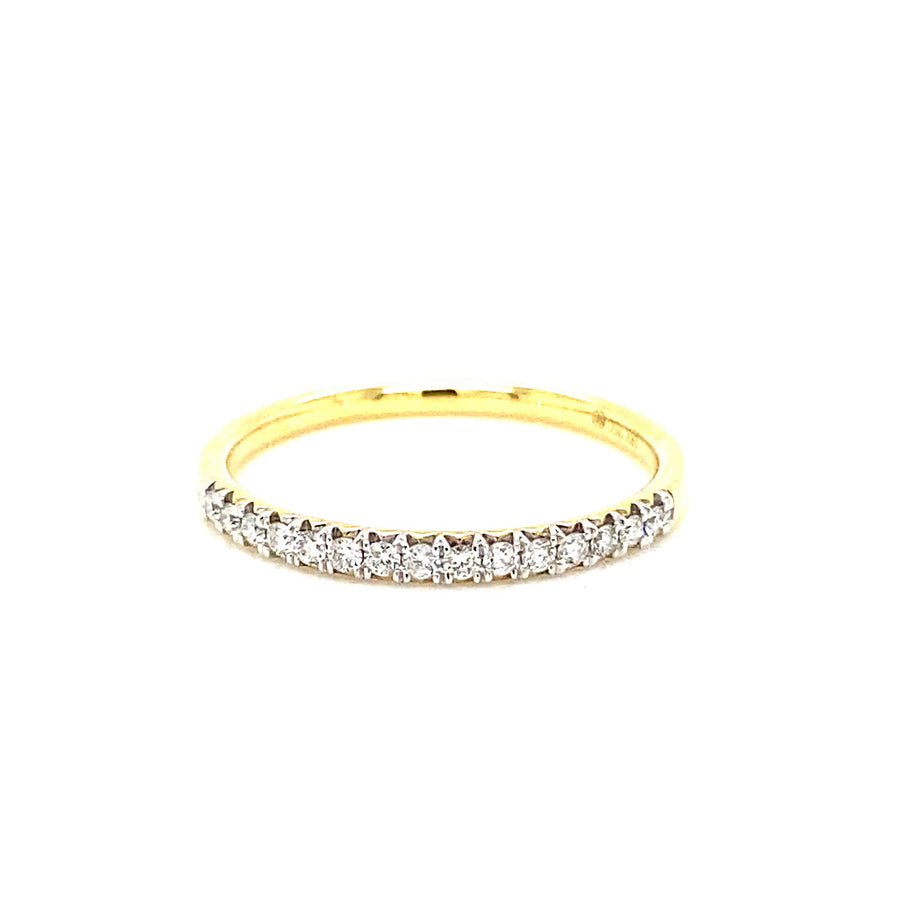 Diamond & Yellow Gold Microset Band – Clayfield Jewellery Online