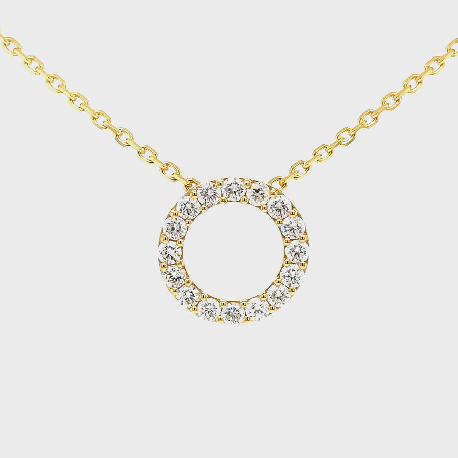 Shared Claw Diamond & Yellow Gold Circle Slider