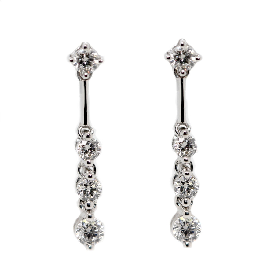 Diamond & White Gold Drop Earrings