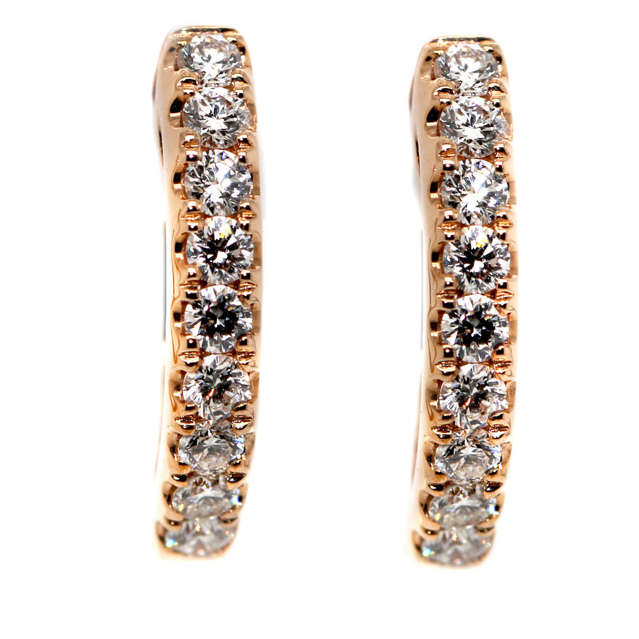 Diamond & Rose Gold Huggie Earrings