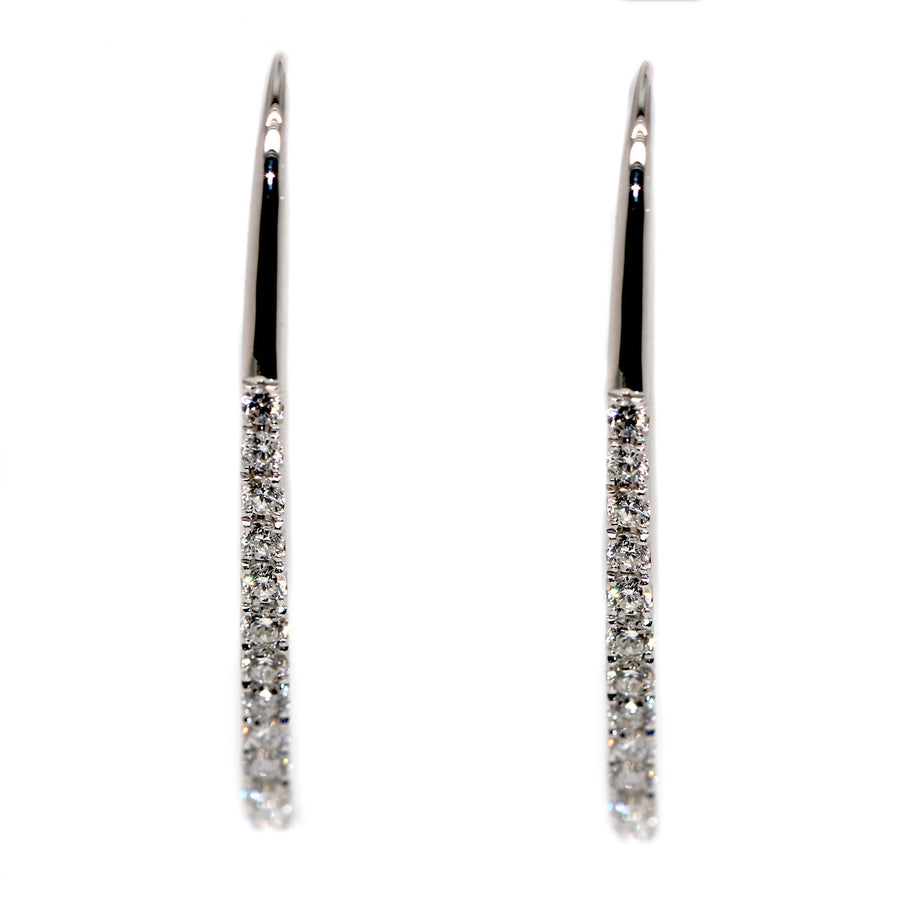 Diamond & White Gold Microset Drop Earrings