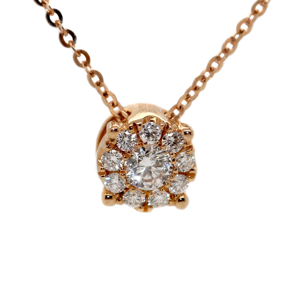 Diamond & Rose Gold Cluster Necklet