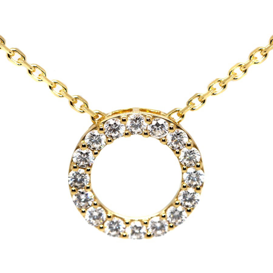 Shared Claw Diamond & Yellow Gold Circle Slider