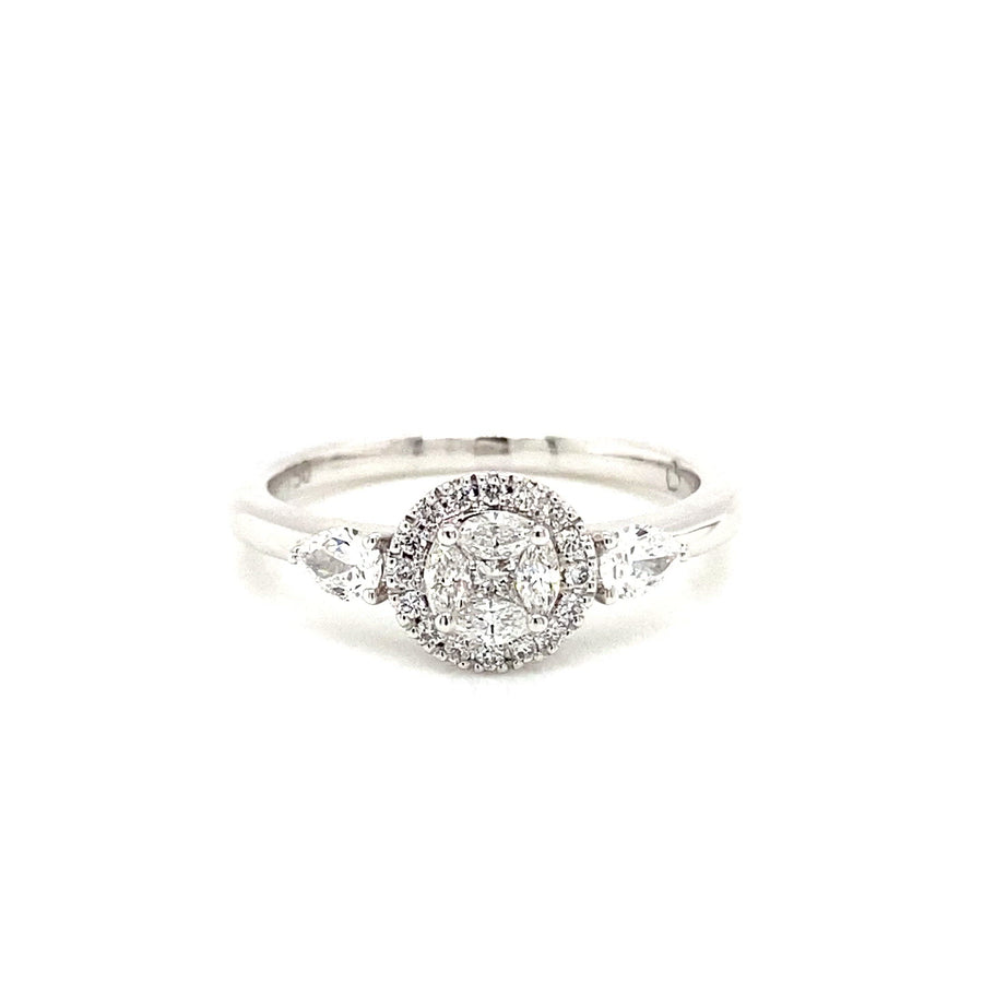 Round Invisible Set Engagement Ring