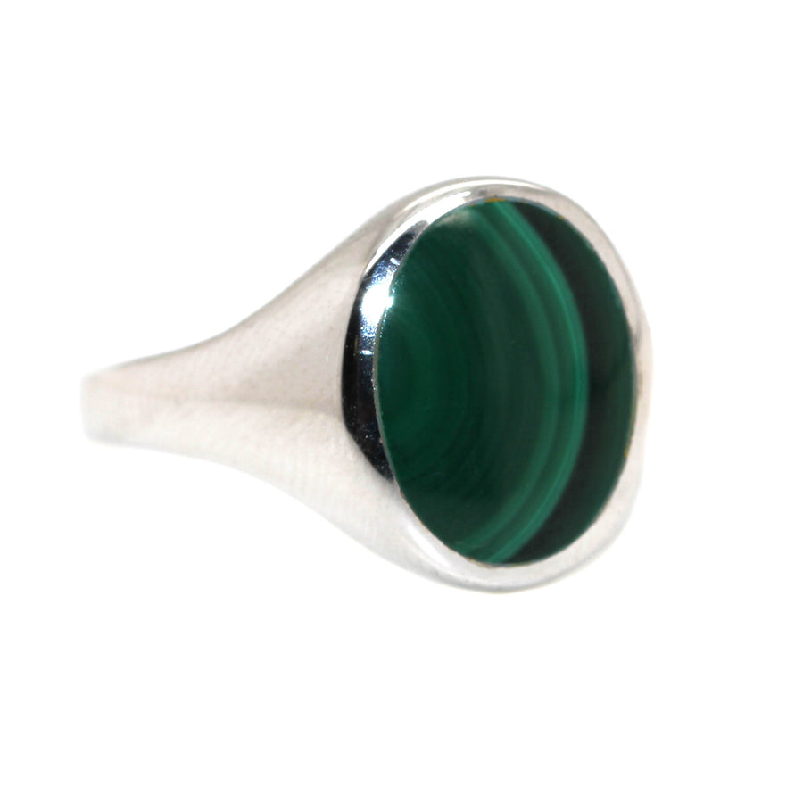 Malachite & Sterling Silver Gent's Ring