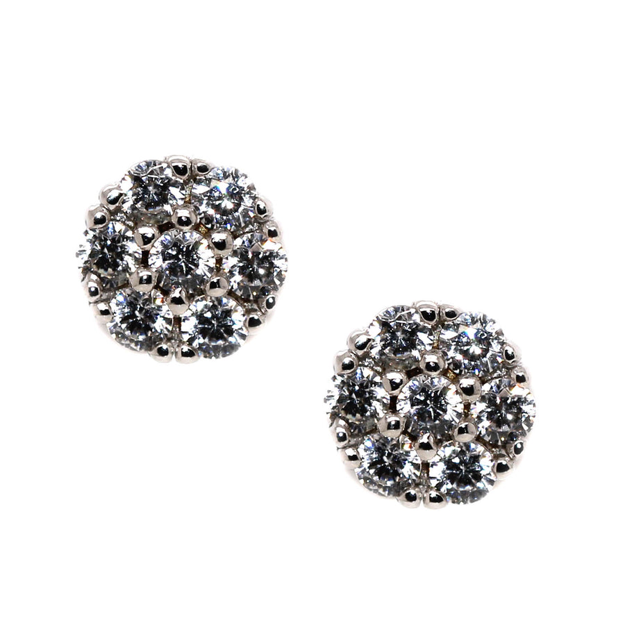 Sterling Silver & Cubic Zirconia Cluster Studs