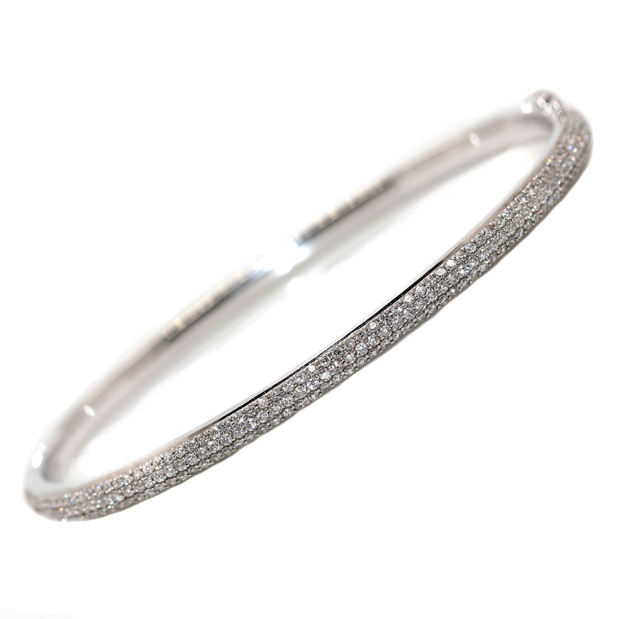 Diamond & White Gold Pave Set Bangle