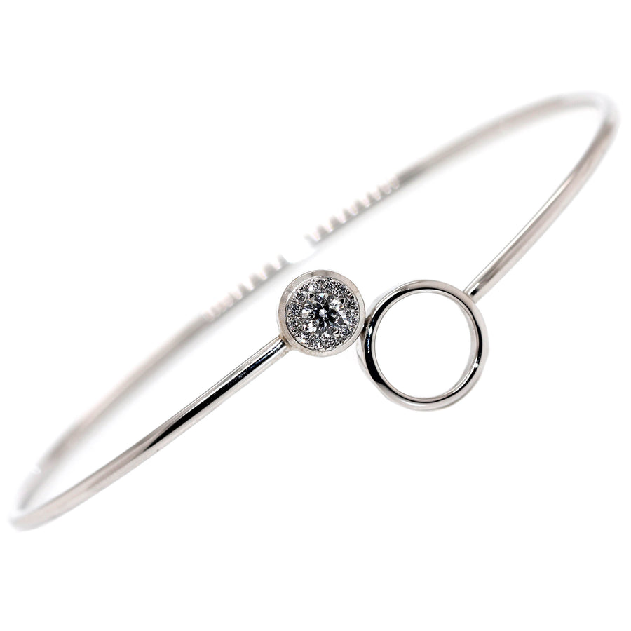 Diamond & White Gold Cluster Bangle