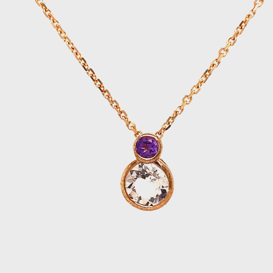 Morganite & Amethyst Pendant