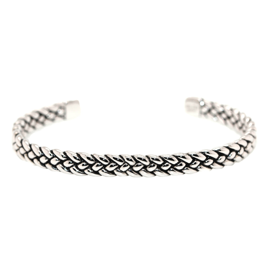 Sterling Silver Plaited Gents Cuff