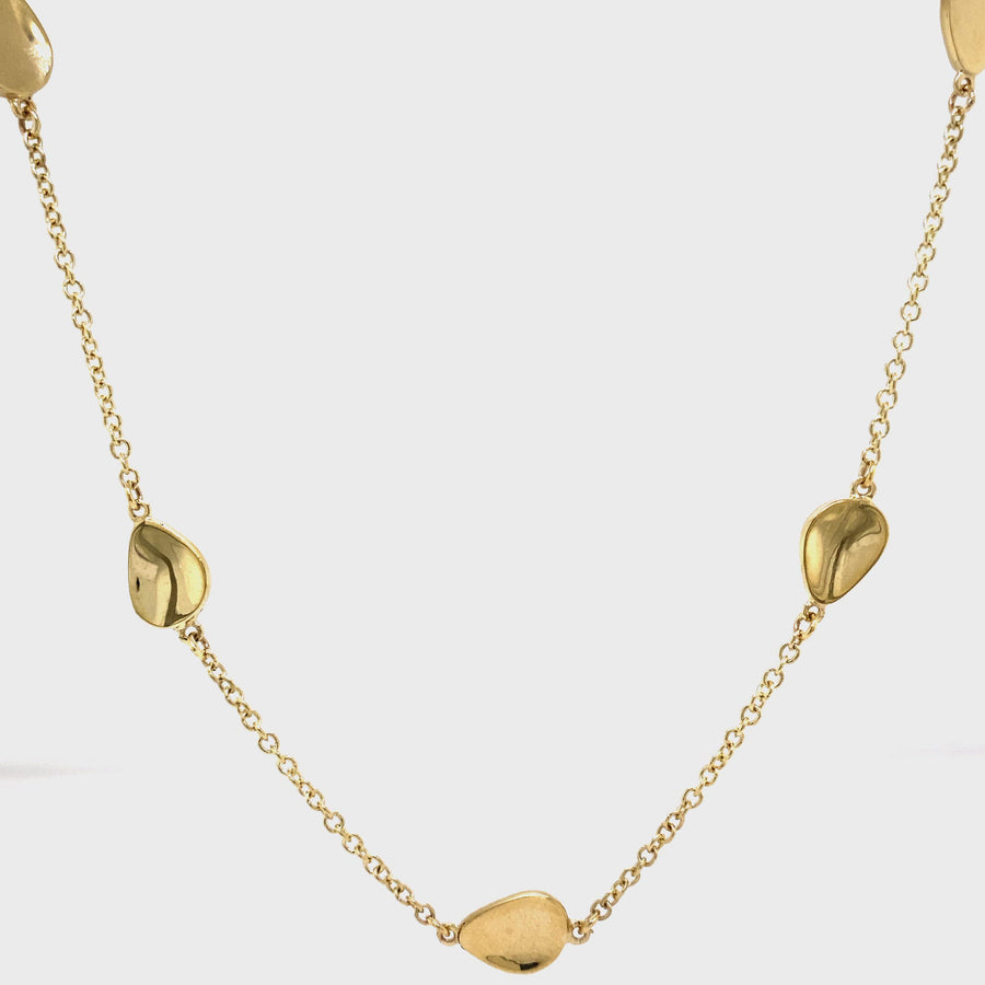 Yellow Gold Pear Disc Necklet