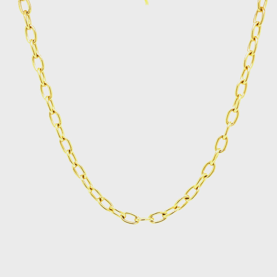 Yellow Gold Elongated Trace Chain