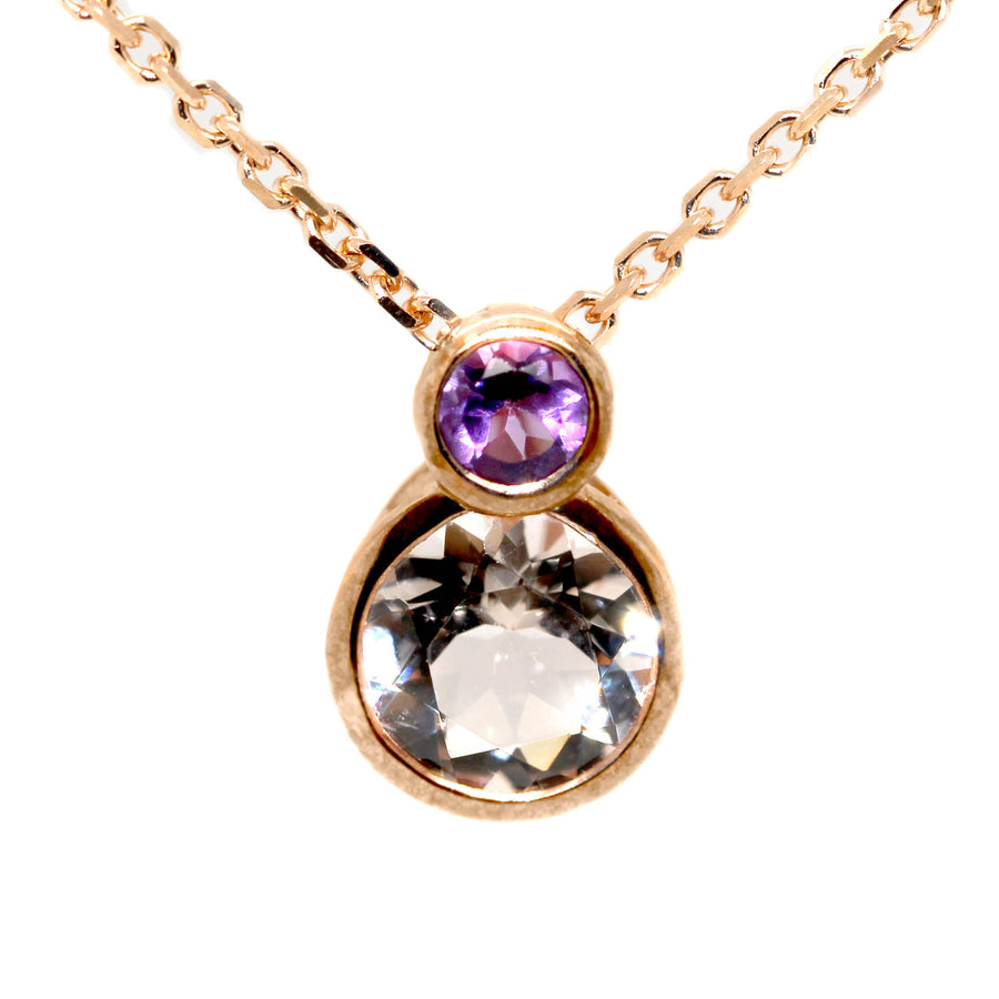 Morganite & Amethyst Pendant