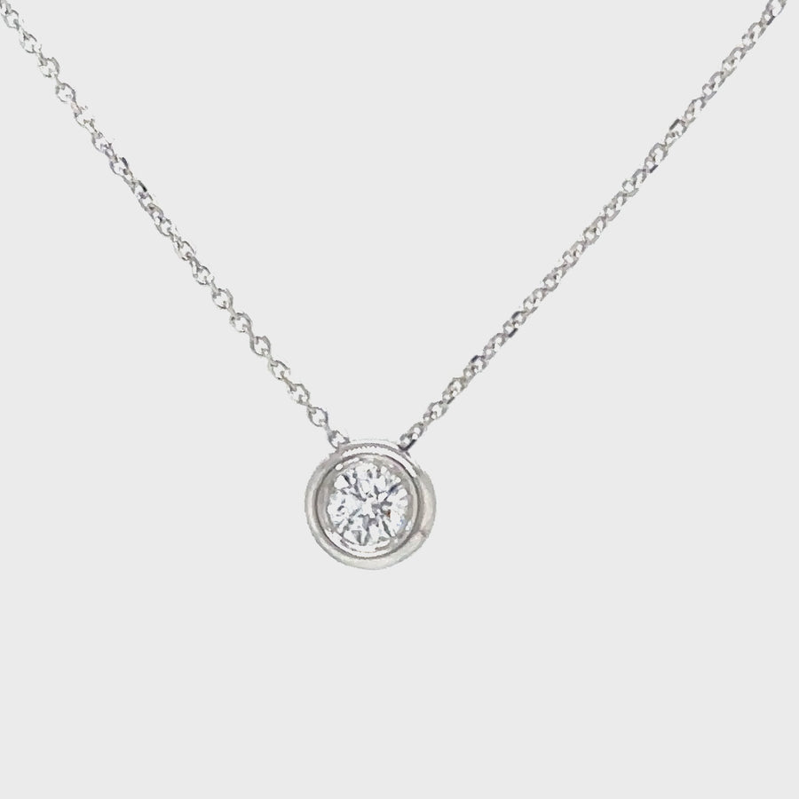 .11ct Diamond & White Gold Bezel Slider Pendant