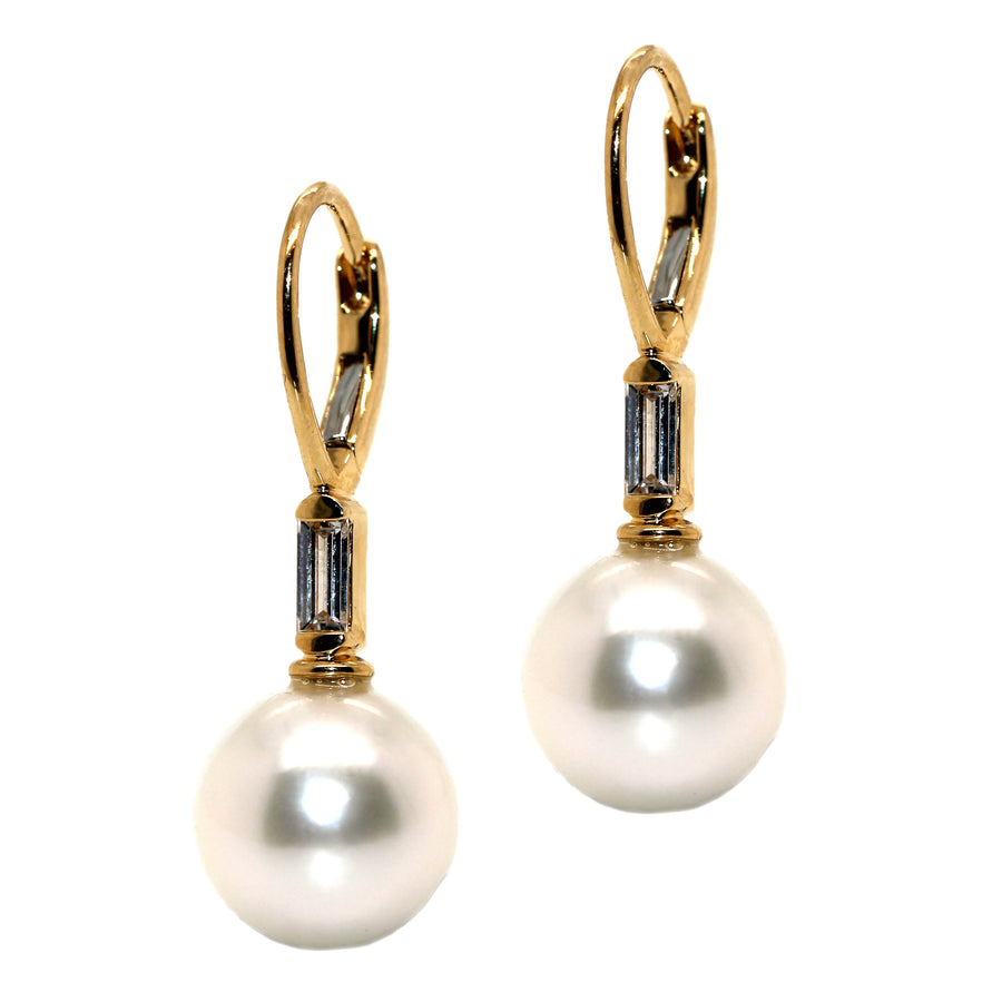 Diamond & Sounds Sea Pearl Drop Earrings