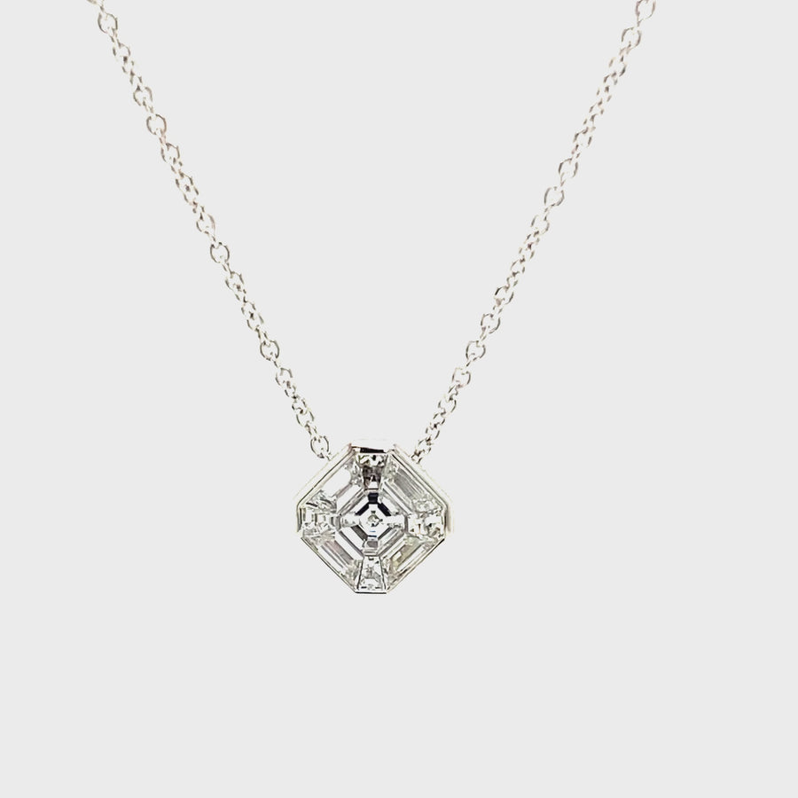 Asher Cut Diamond Invisible Set Necklet