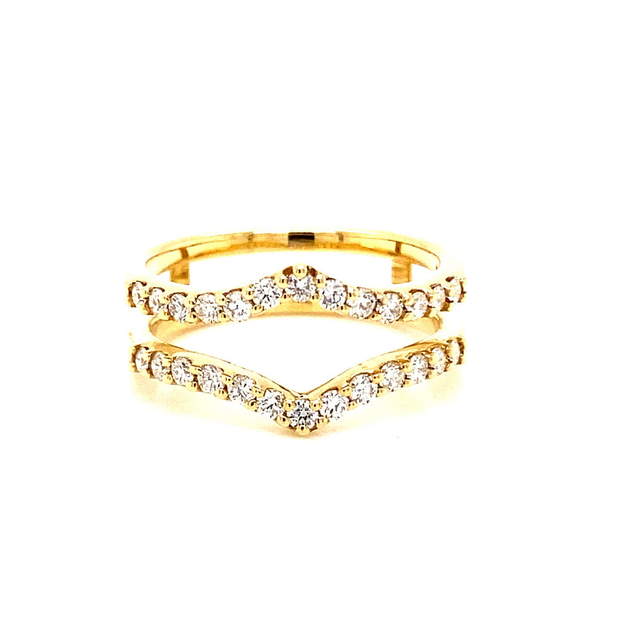 Diamond & Yellow Gold Split Wedding Ring