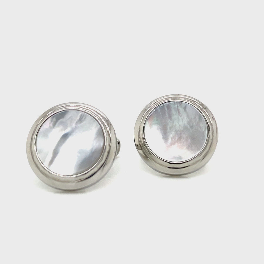 Mother Of Pearl & Stainless Steel Cufflinks
