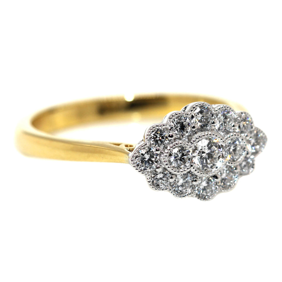 Antique Style Diamond & Yellow Gold Ring