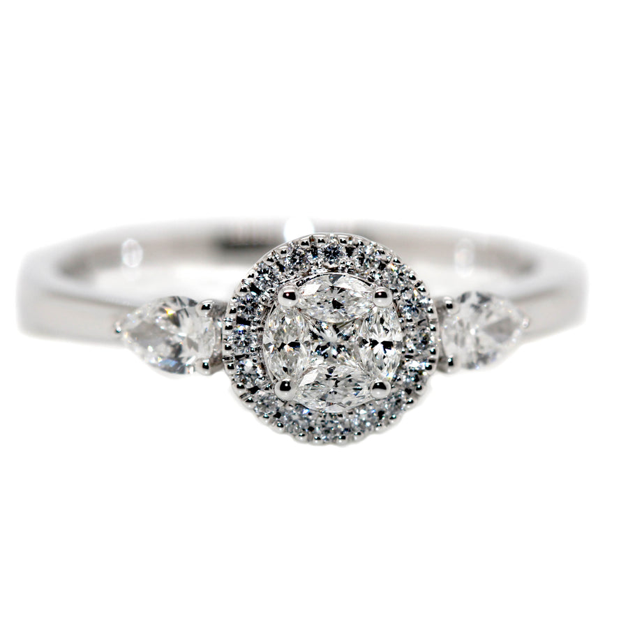 Round Invisible Set Engagement Ring