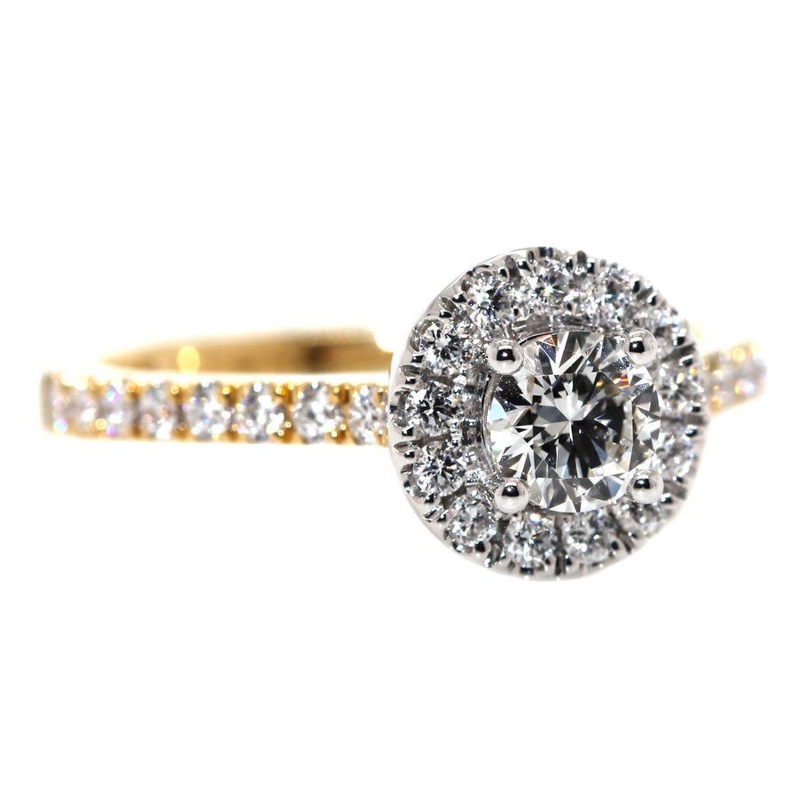 Diamond & Yellow Gold Engagement Ring