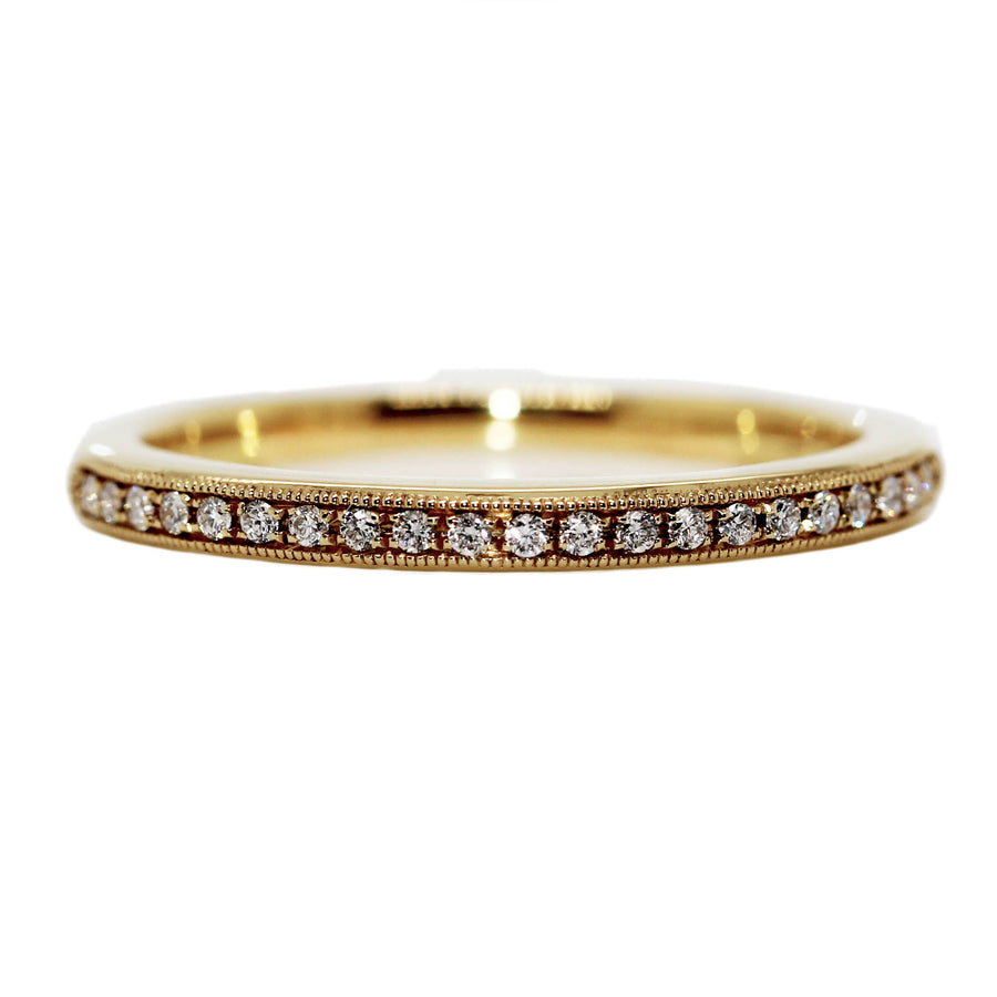 Diamond & Yellow Gold Beadset Band