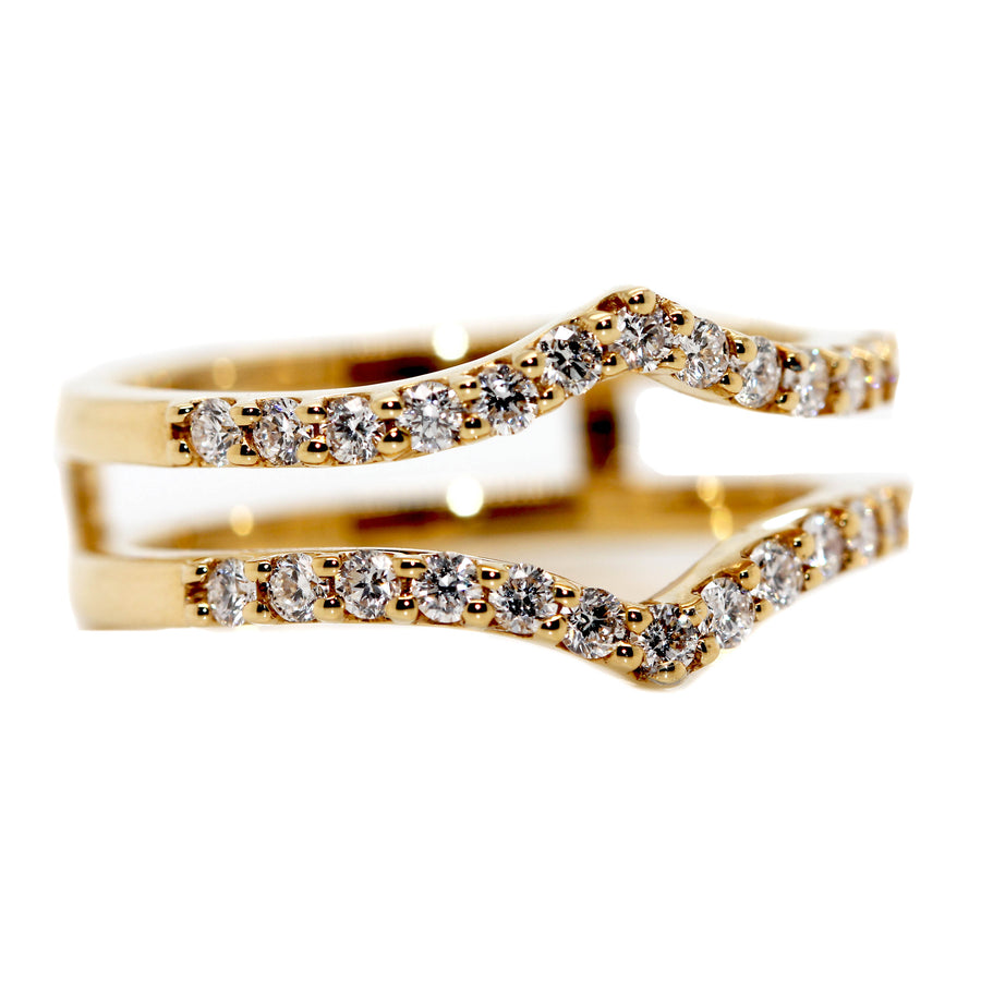 Diamond & Yellow Gold Split Wedding Ring