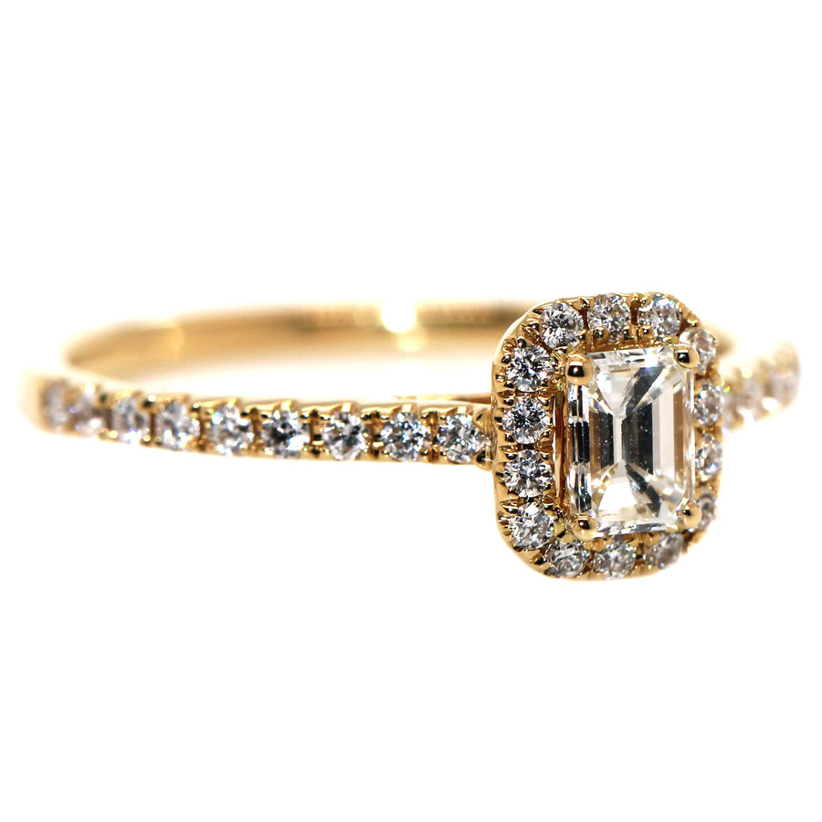 Emerald Cut Diamond & Yellow Gold Dress Ring