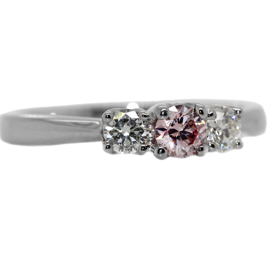 Pink Diamond Trilogy Engagement Ring