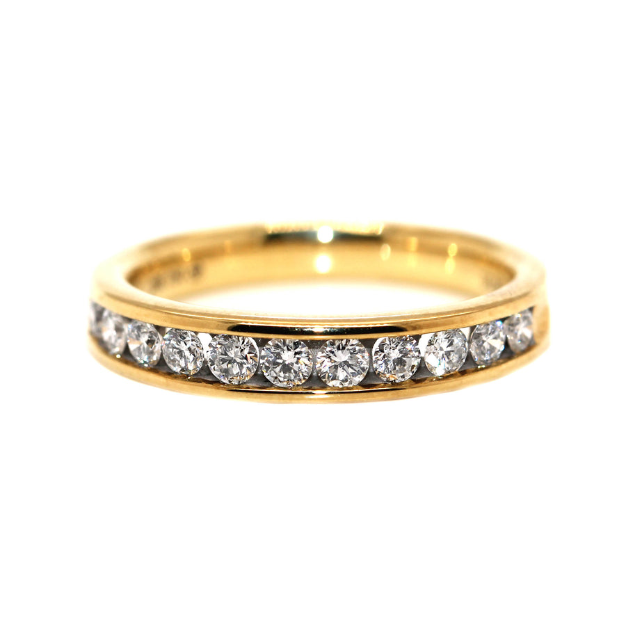 Diamond & Yellow Gold Channel Set Band