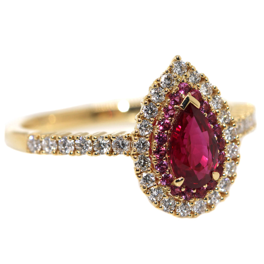 Ruby Double Halo Dress Ring