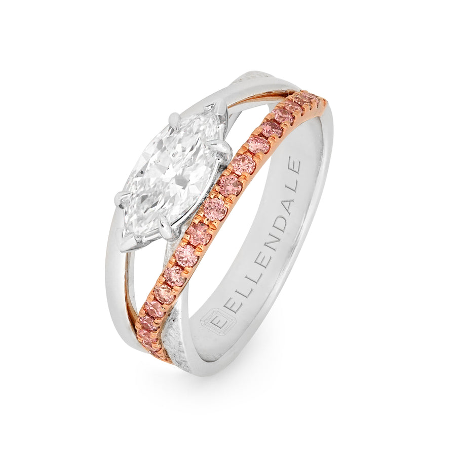 Ellendale Marquise Two Row Pink Diamond Dress Ring