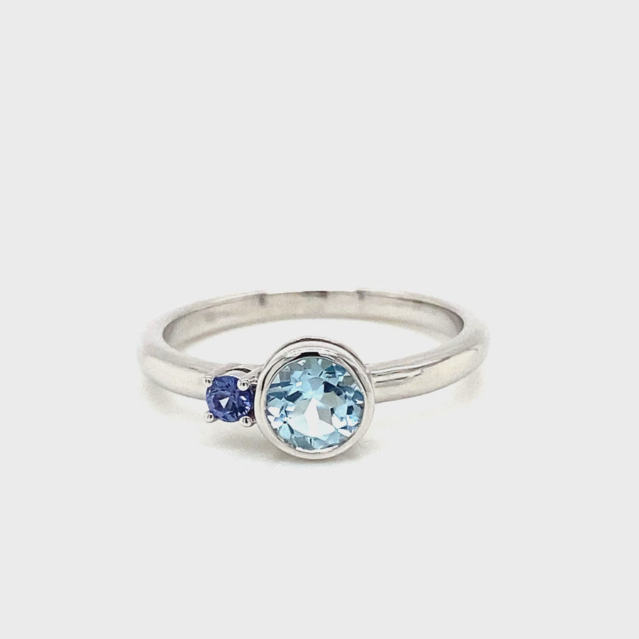 Blue Topaz & Sapphire Dress Ring