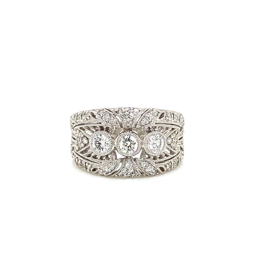 Diamond & White Gold Art Deco Style Ring