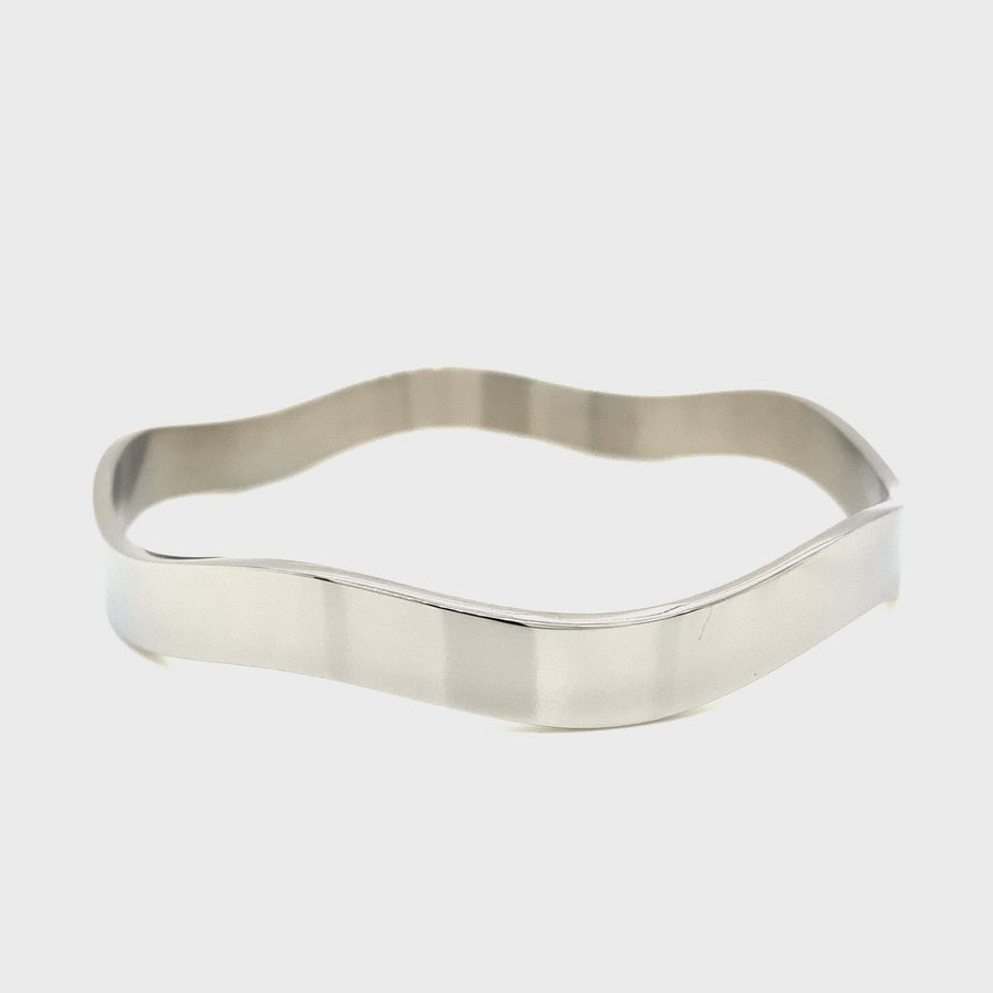 Stainless Steel Wave Bangle