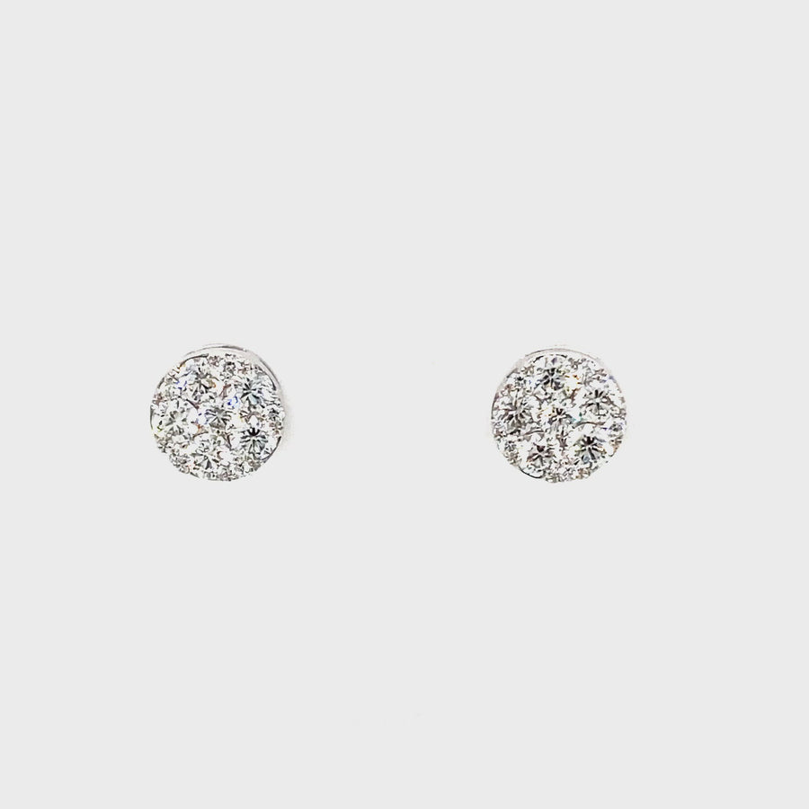 Diamond & White Gold Cluster Earrings