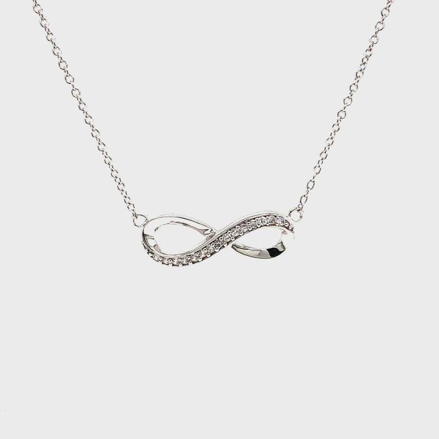 Sterling Silver & Cubic Zirconia Infinity Necklet