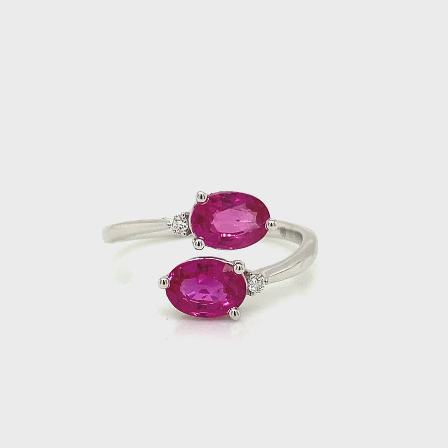 Pink Sapphire & Diamond Twist Dress Ring