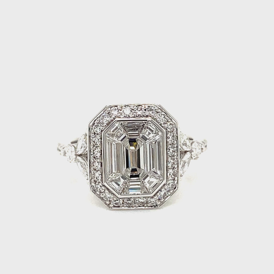 Invisible Set Diamond & White Gold Dress Ring