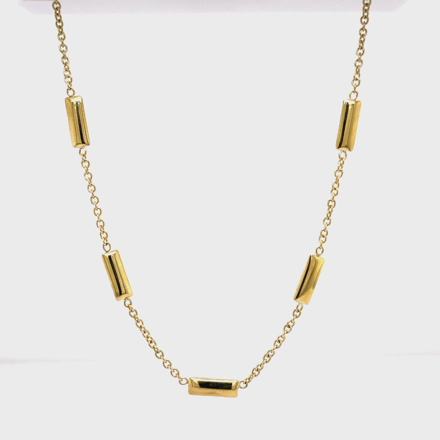 Yellow Gold Bar Necklet