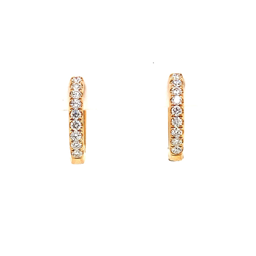 Diamond & Rose Gold Huggie Earrings